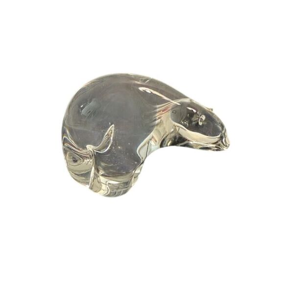Wedgwood England Clear Glass Polar Bear Figurine Paperweight - Picture 7 of 7